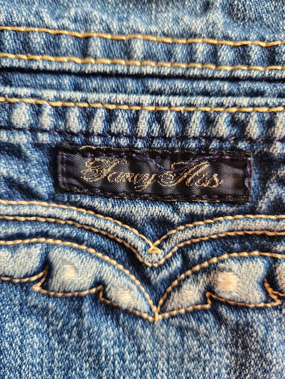 Vintage 70s Fancy Ass High Rise Western Wing Pocket Jeans Made in Canada Size 27 - Picture 9 of 11
